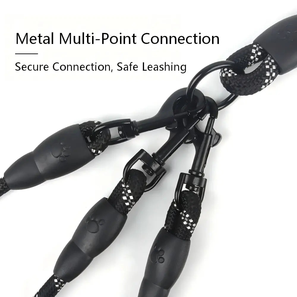 Anti-tangle heavy duty multi-dog leash – close-up