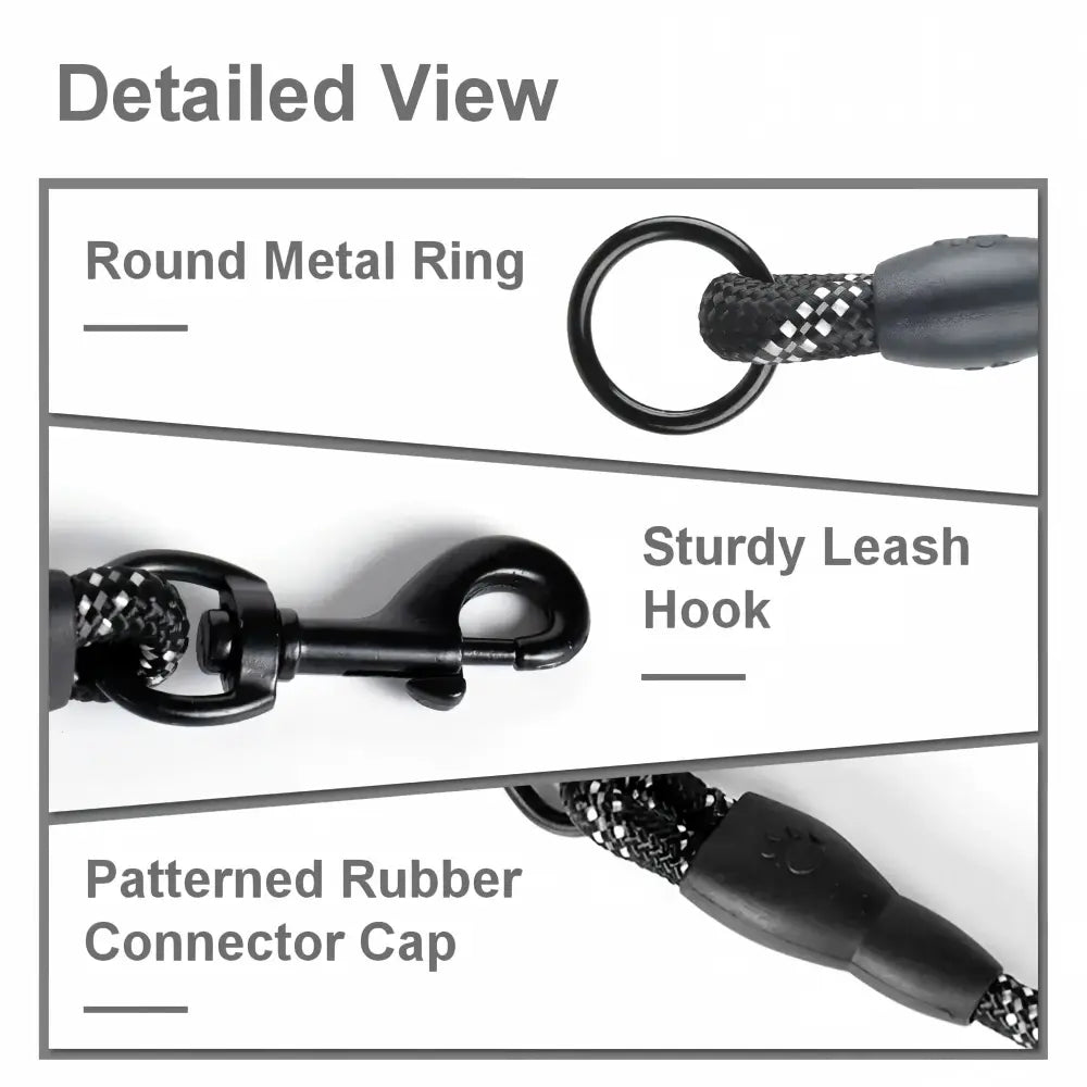 Bite-resistant dog leash for multiple large dogs