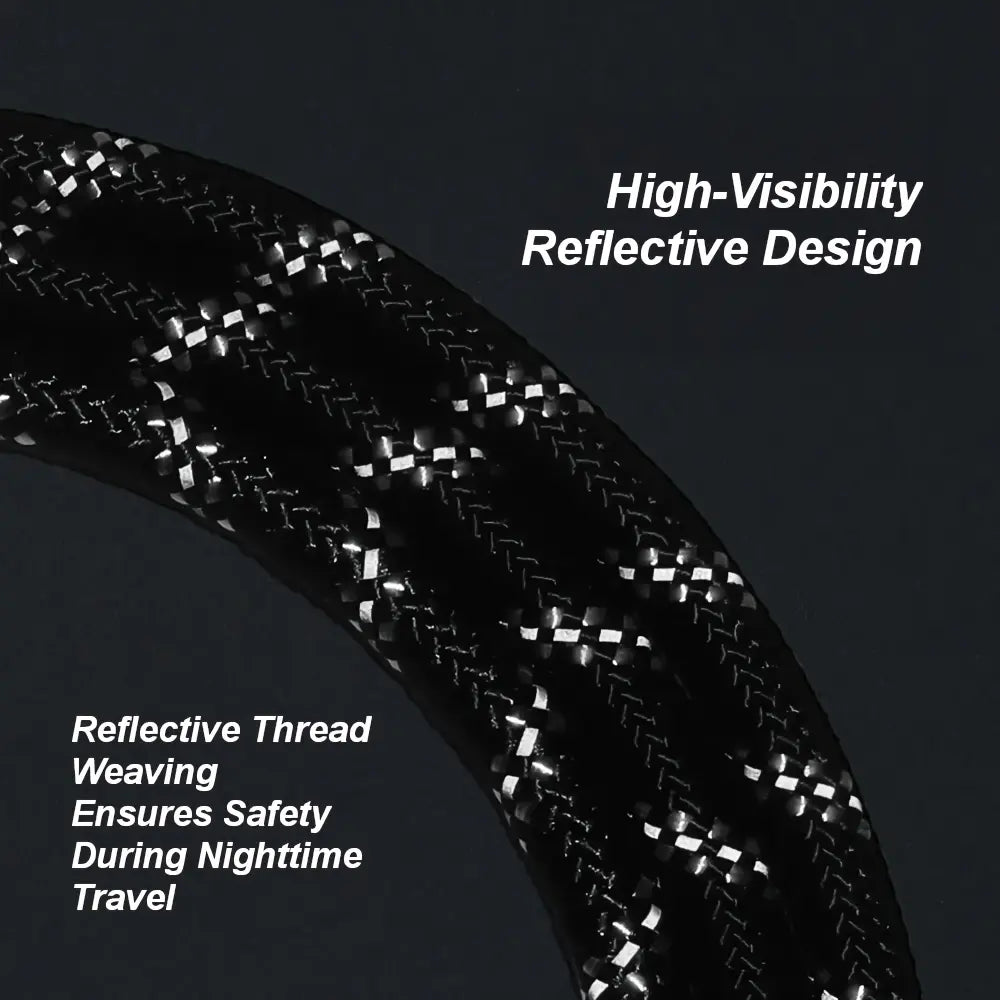 Reflective braided nylon dog leash for large dogs – close-up
