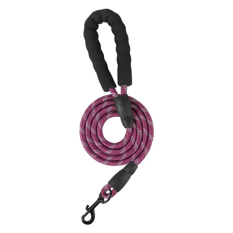 Reflective braided dog lead for large dogs