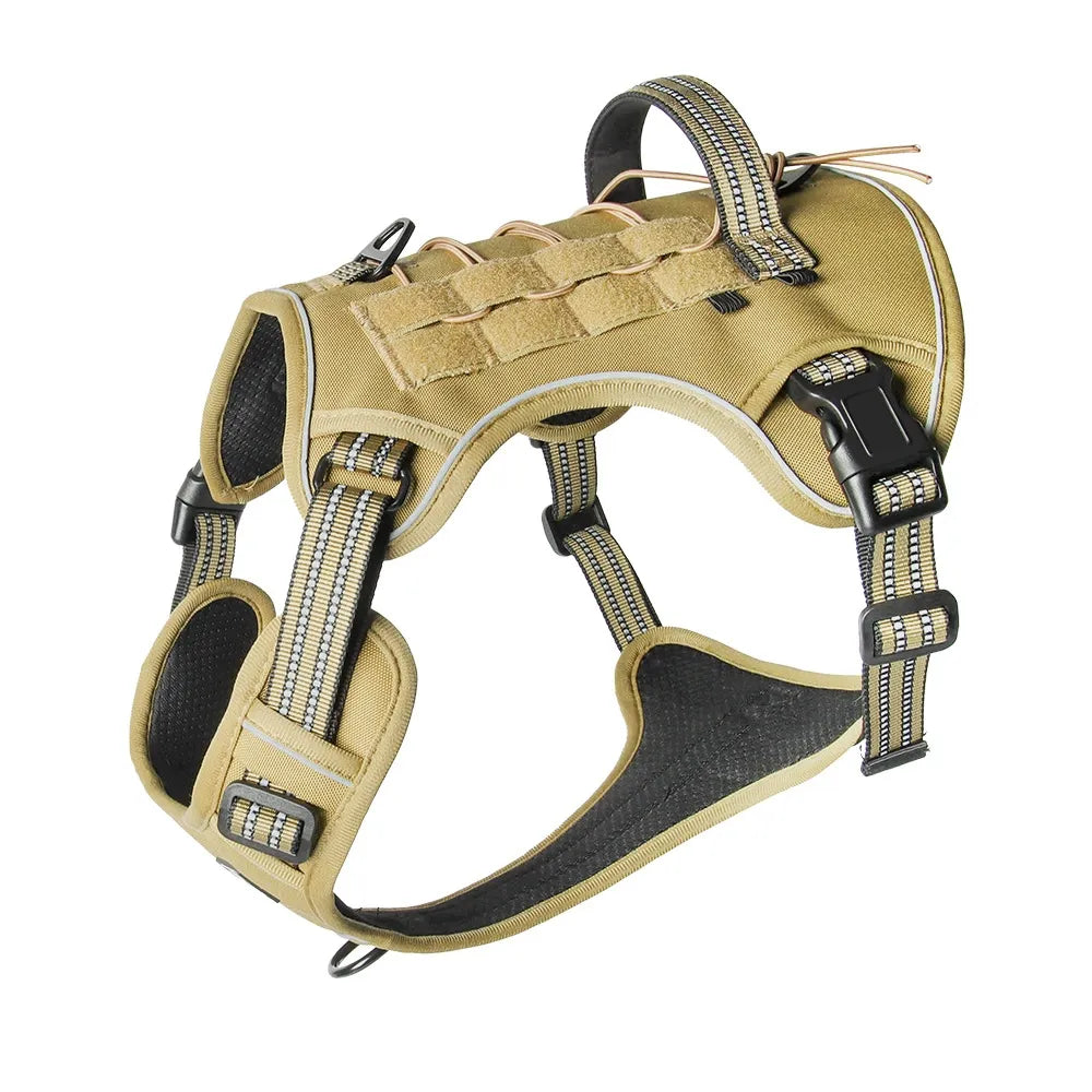 Large dog harness with secure metal D-ring