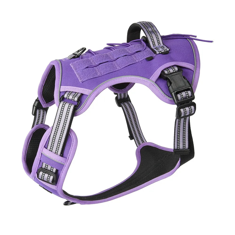Tactical no pull harness for large dogs – chest coverage